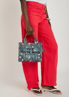 Marc Jacobs The Tote Small Printed Denim Tote - Light Blue - One Size