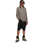 Rick Owens Gray Tower Short Crewneck LS T-shirt
