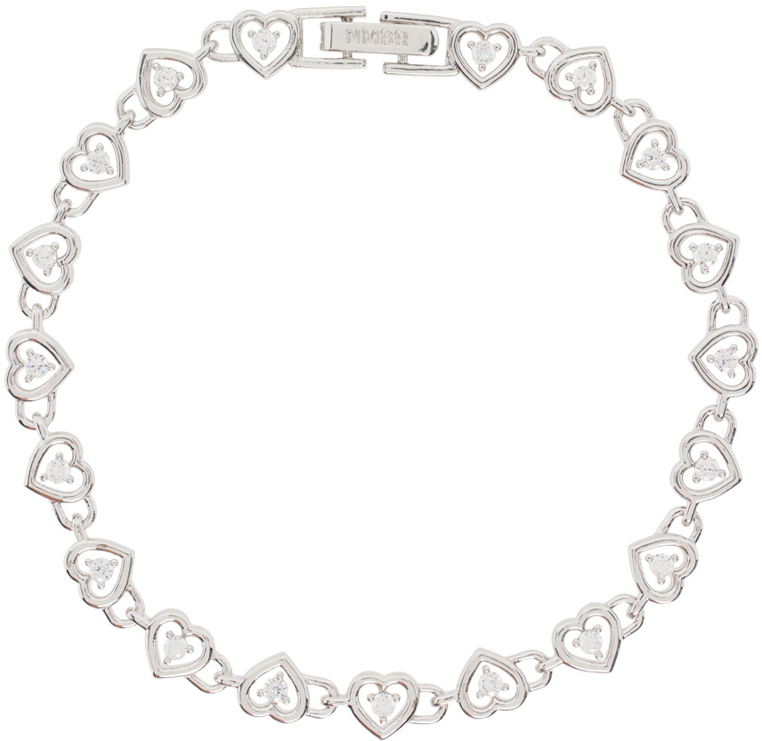 Numbering Silver #5914 Heart Bracelet