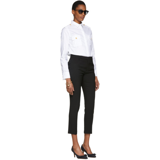 Pierre Balmain White Military Shirt