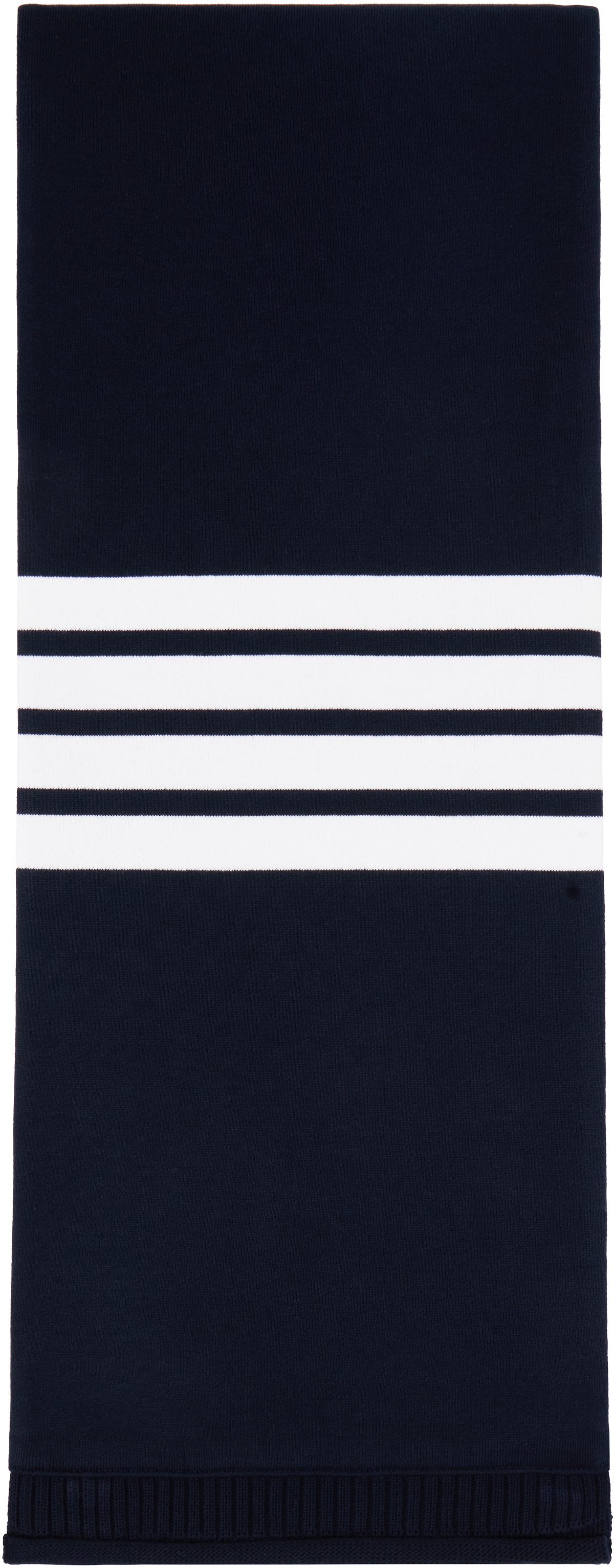 Thom Browne Navy Classic 4-Bar Loopback Scarf
