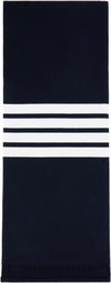 Thom Browne Navy Classic 4-Bar Loopback Scarf