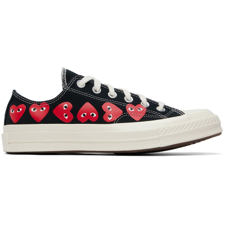Photo: COMME des GARÇONS PLAY Black Converse Edition Chuck 70 Multi Heart Sneakers