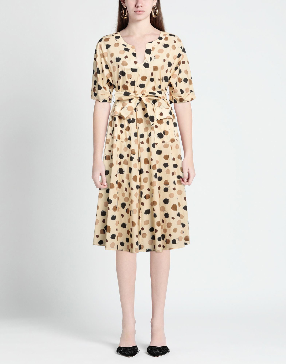 Manila Grace Womens Midi dress Sand