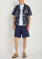 Moncler Printed Cotton-poplin Shirt Navy