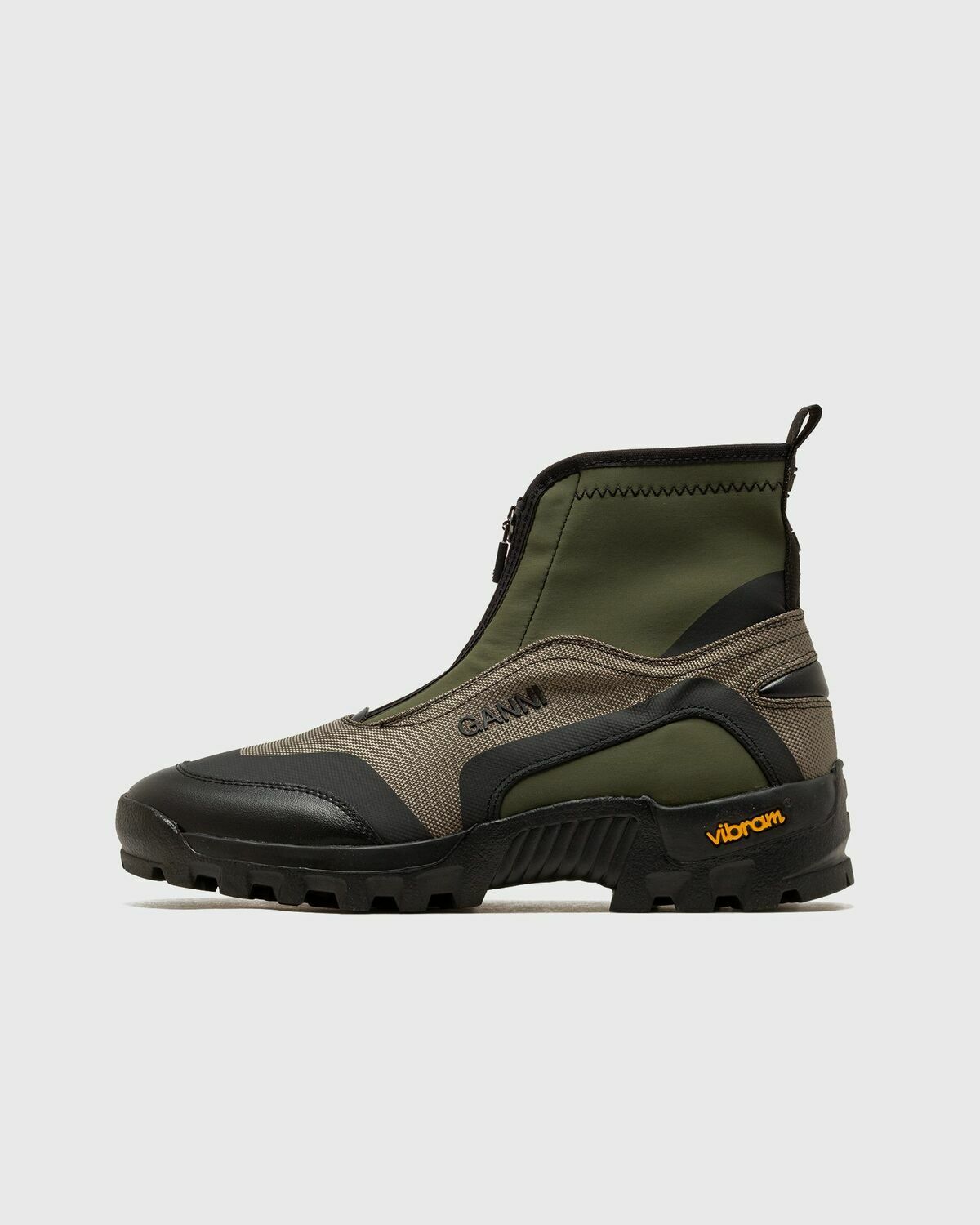 Ganni Performance High Top Zip Sneaker Green Boots GANNI