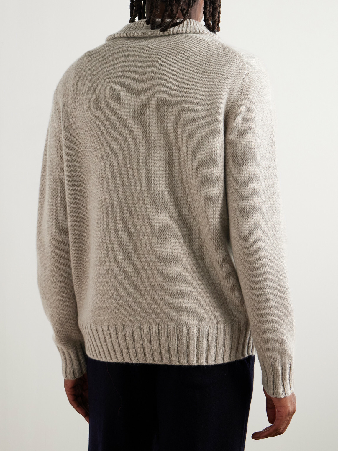Allude - Cashmere Half-Zip Sweater - Brown
