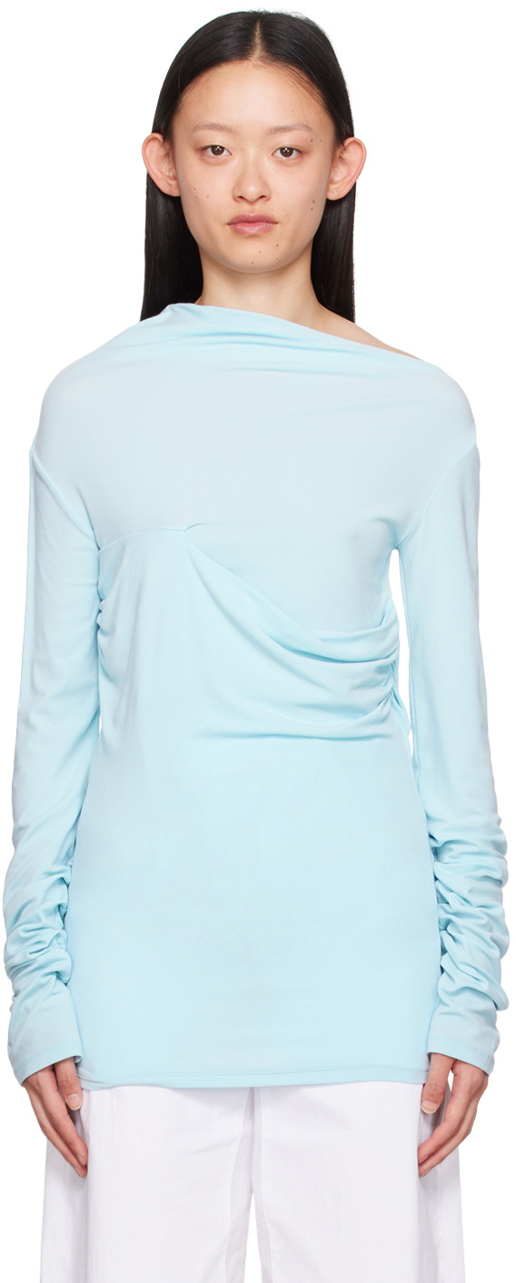 Photo: Paris Georgia SSENSE Exclusive Blue Long Sleeve T-Shirt