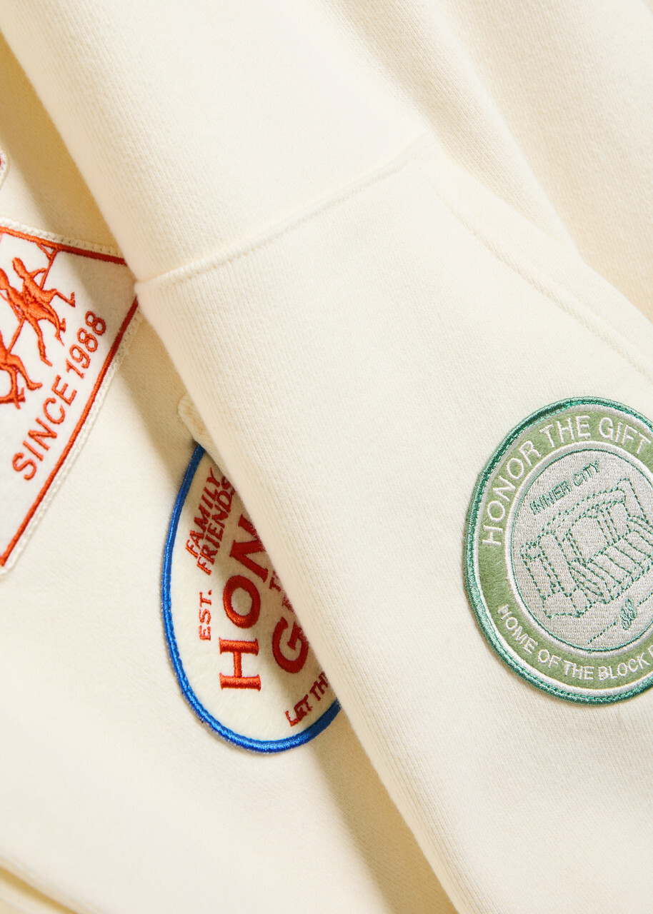 Honor The Gift Hooded Cotton Sweatshirt Off White