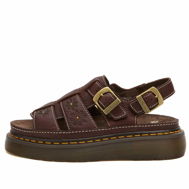 Photo: Dr. Martens Women's Wrenlie Open FL Sandal in Dark Brown Grizzly