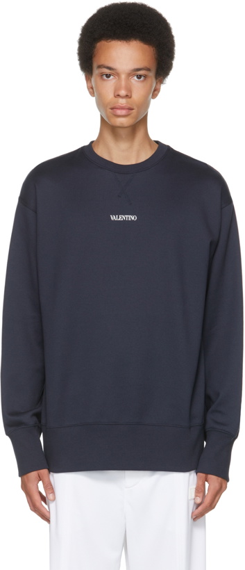 Photo: Valentino Navy Logo Sweatshirt