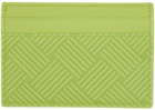 Bottega Veneta Green Rubber Intreccio Card Holder