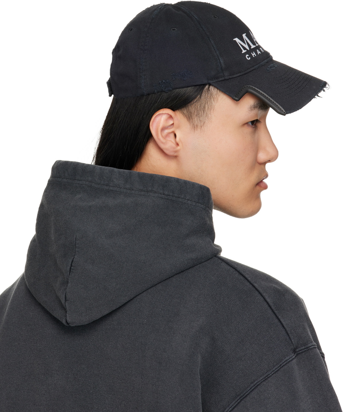 Balenciaga Black Faded Cotton Drill Cap