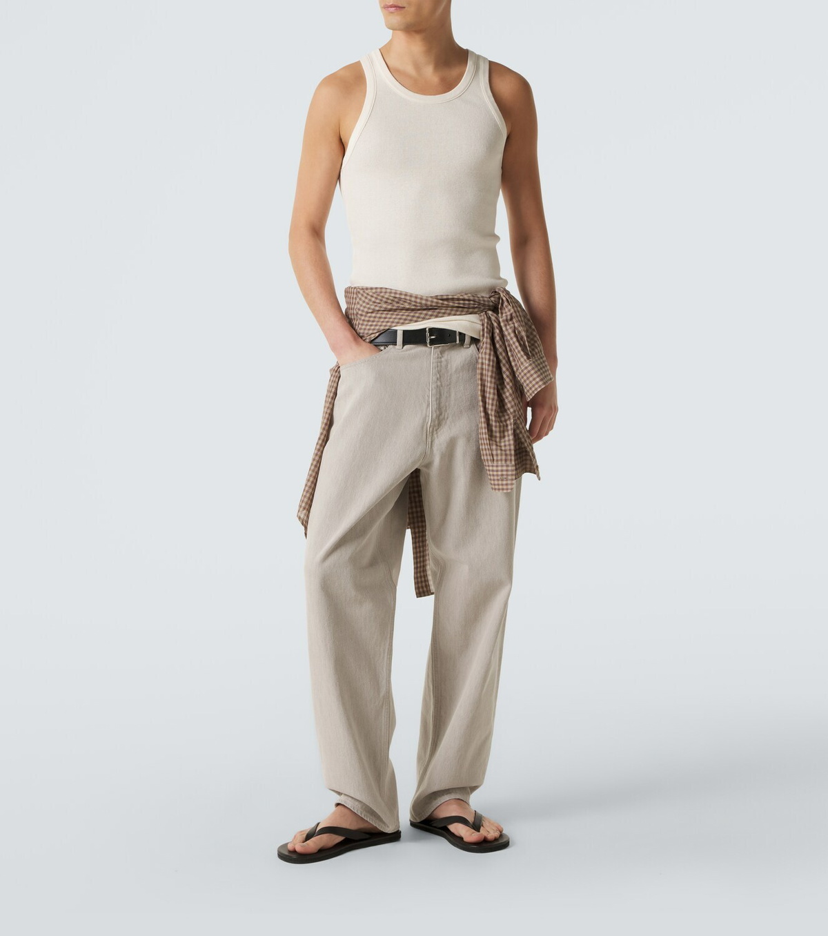 Auralee Leather thong sandals