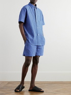 RÓHE - Checked Cotton-Seersucker Shirt - Blue