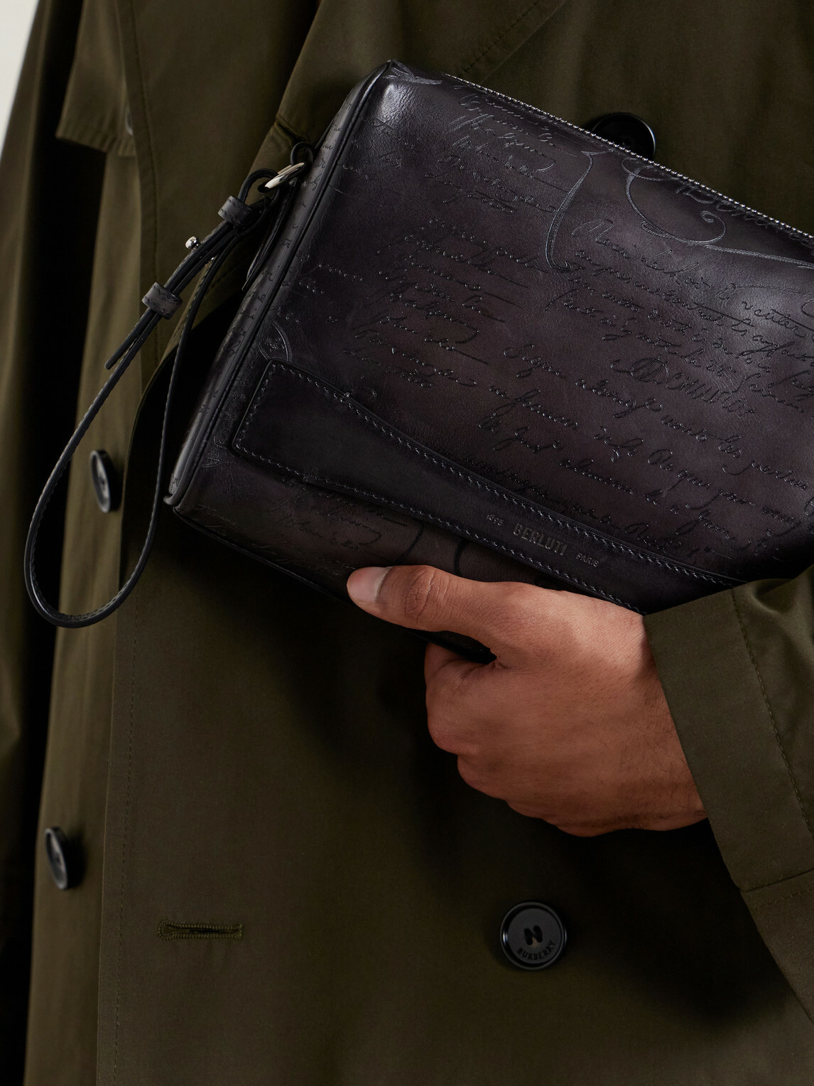 Berluti - Rosewood Neo Scritto Venezia Leather Pouch