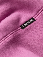 TOM FORD - Garment-Dyed Fleece-Back Cotton-Jersey Zip-Up Hoodie - Purple