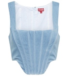 Staud Alice denim corset tank top