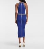 Balmain - Metallic knit midi dress