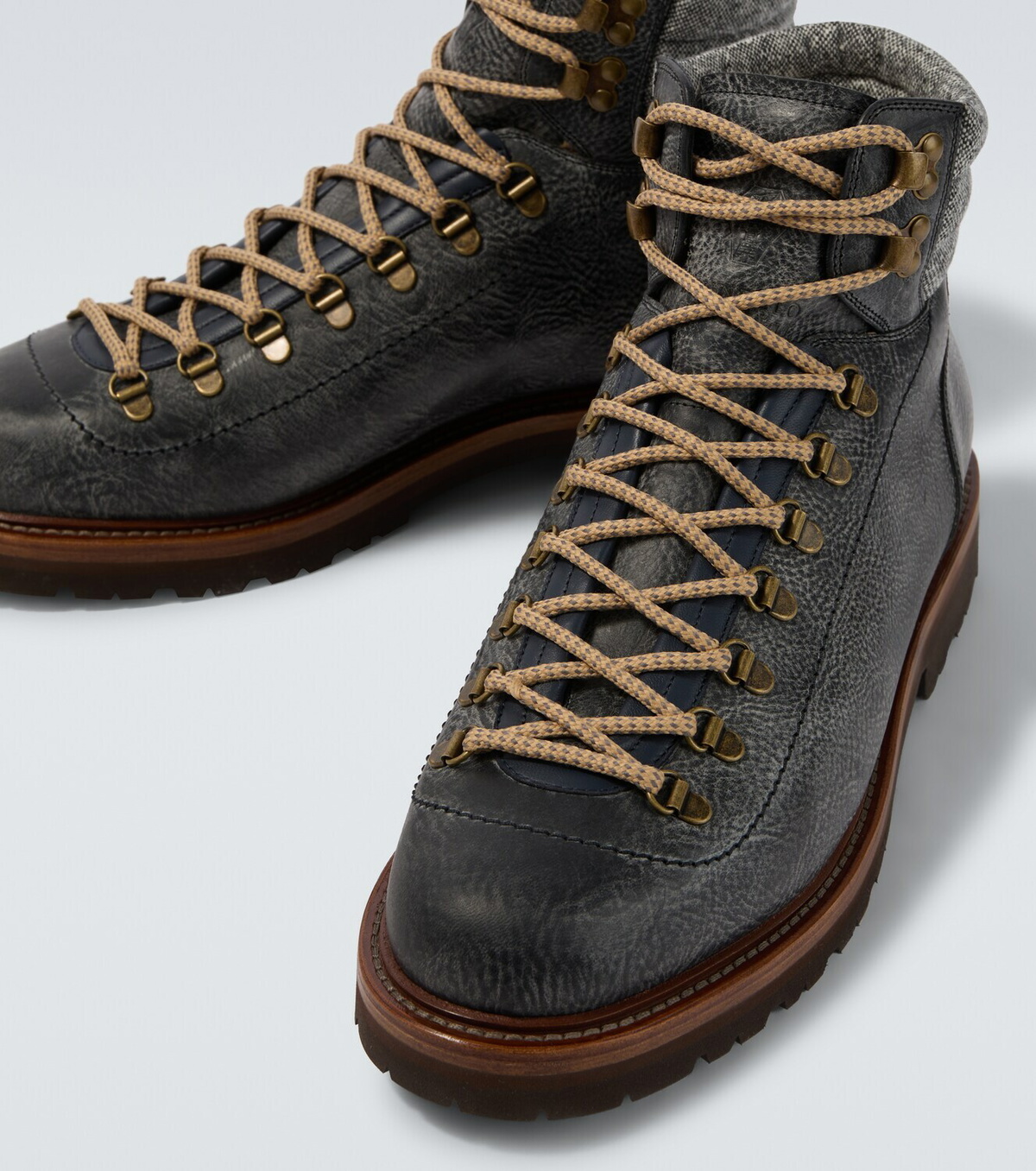 Brunello Cucinelli Leather lace-up boots