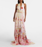 Roberto Cavalli Floral silk gown