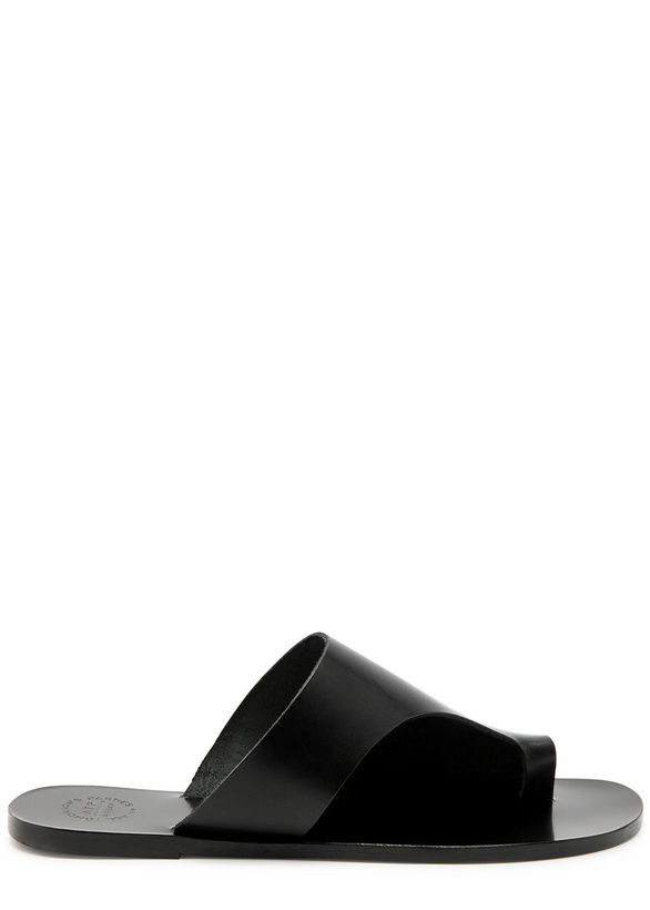 Photo: Atp Atelier Rosa Leather Thong Sandals Black
