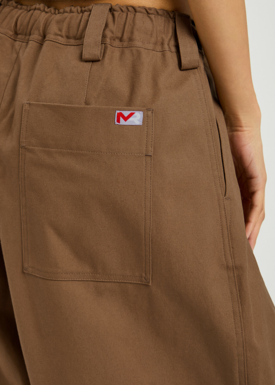 Meryll Rogge Workwear Oversized Canvas Trousers Brown