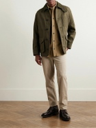 Purdey - Corduroy-Trimmed Cotton-Canvas Jacket - Green