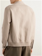 Brioni - Linen, Wool and Silk-Blend Blouson Jacket - Neutrals