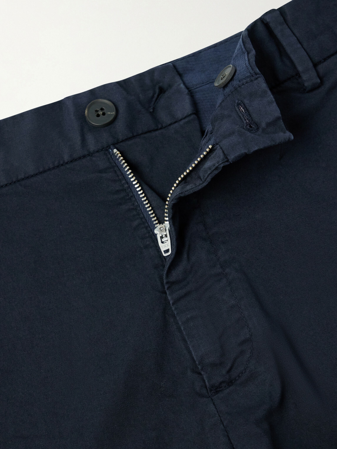Sunspel - Straight-Leg Garment-Dyed Cotton-Blend Twill Chino Shorts - Blue