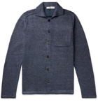 Inis Meáin - Slim-Fit Mélange Linen Cardigan - Blue