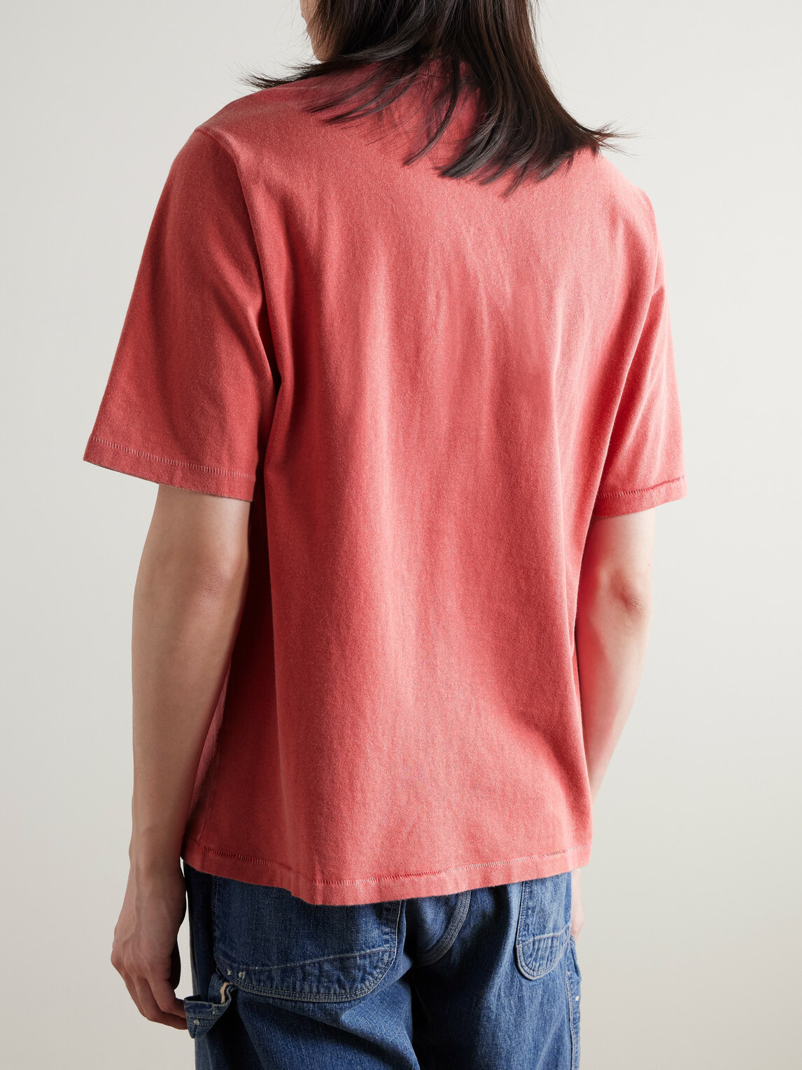 Corridor - Garment-Dyed Cotton-Jersey T-Shirt - Red