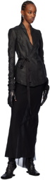 Rick Owens Black Hollywood Leather Jacket