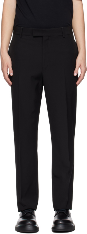 Photo: Ferragamo Black Flat Front Trousers
