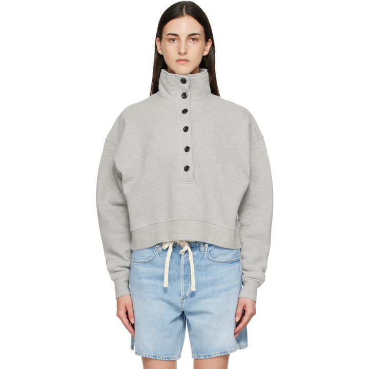 Photo: Citizens of Humanity Gray Mirelle Funnel Neck Polo