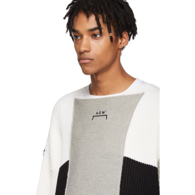 A-Cold-Wall* Black and Grey Panelled Crewneck Sweater A-Cold-Wall*