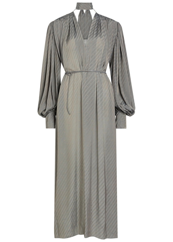 Photo: Calvin Klein Natalie fil Coupé Brushed Satin Midi Dress Grey
