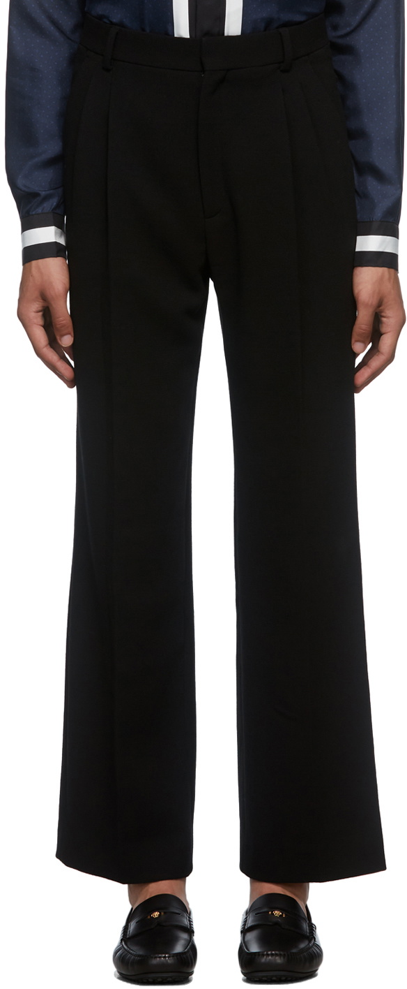 Casablanca wide-leg wool trousers - Black