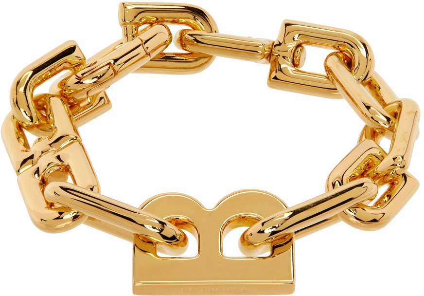 Photo: Balenciaga Gold Thin B Chain Bracelet