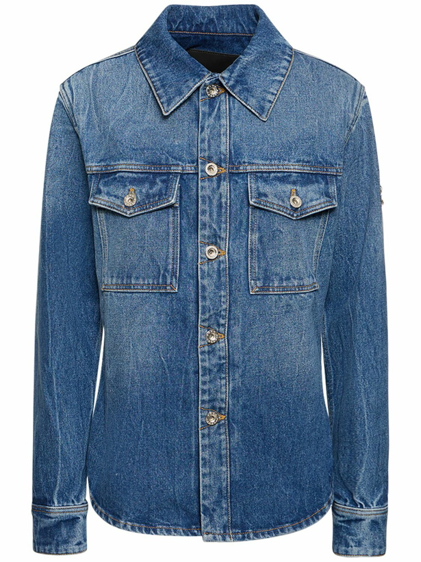 Photo: RABANNE Embellished Cotton Denim Shirt