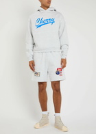 Cherry Los Angeles Appliquéd Cotton Shorts Grey