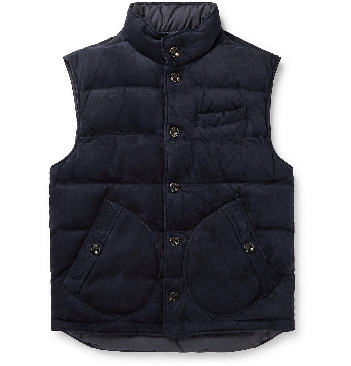 Photo: Ralph Lauren Purple Label - Mardell Reversible Quilted Suede and Shell Down Gilet - Unknown