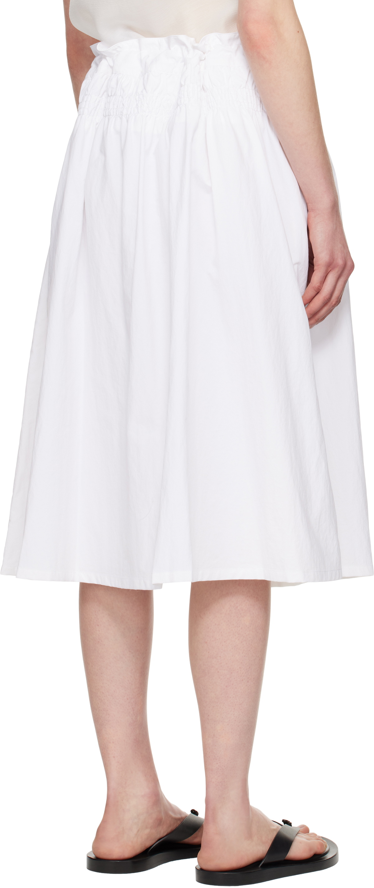 LE17SEPTEMBRE White Smocked Drawstring Midi Skirt