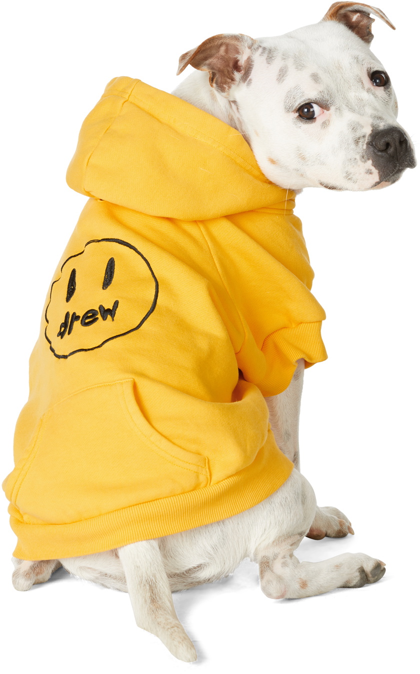 drew house SSENSE Exclusive Yellow Painted Mascot Hoodie