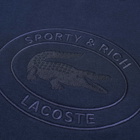 Sporty & Rich x Lacoste Oval Logo Embroidered Crew Sweat in Marine