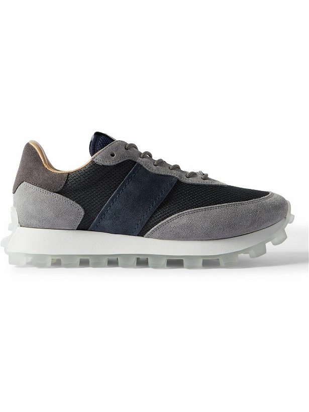 Photo: Tod's - Allacciata Mesh and Suede Sneakers - Gray