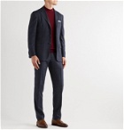 Kiton - Prince of Wales Pleated Cashmere Suit Trousers - Blue