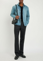 Saint Laurent Logo-embroidered Denim Shirt Blue