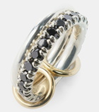 Spinelli Kilcollin Enzo SG Noir sterling silver and 18kt gold linked rings with black diamonds