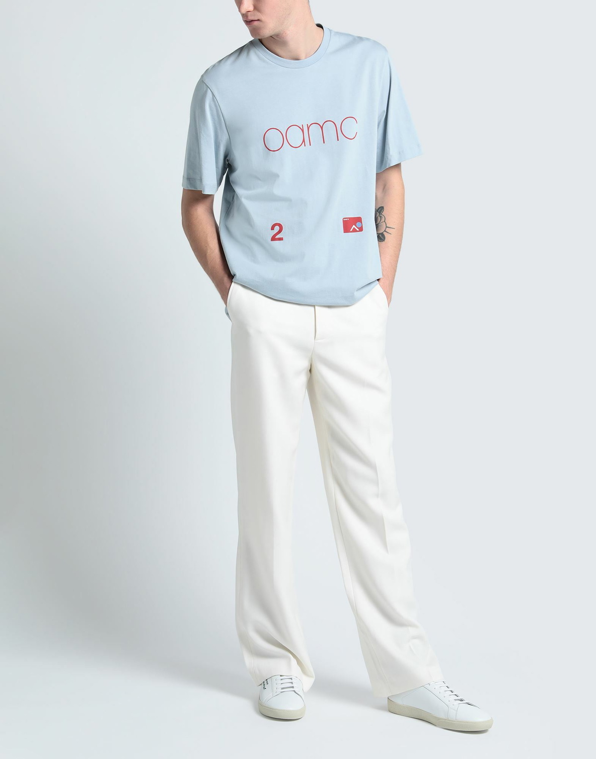 Oamc Mens T-shirt Sky in Blue